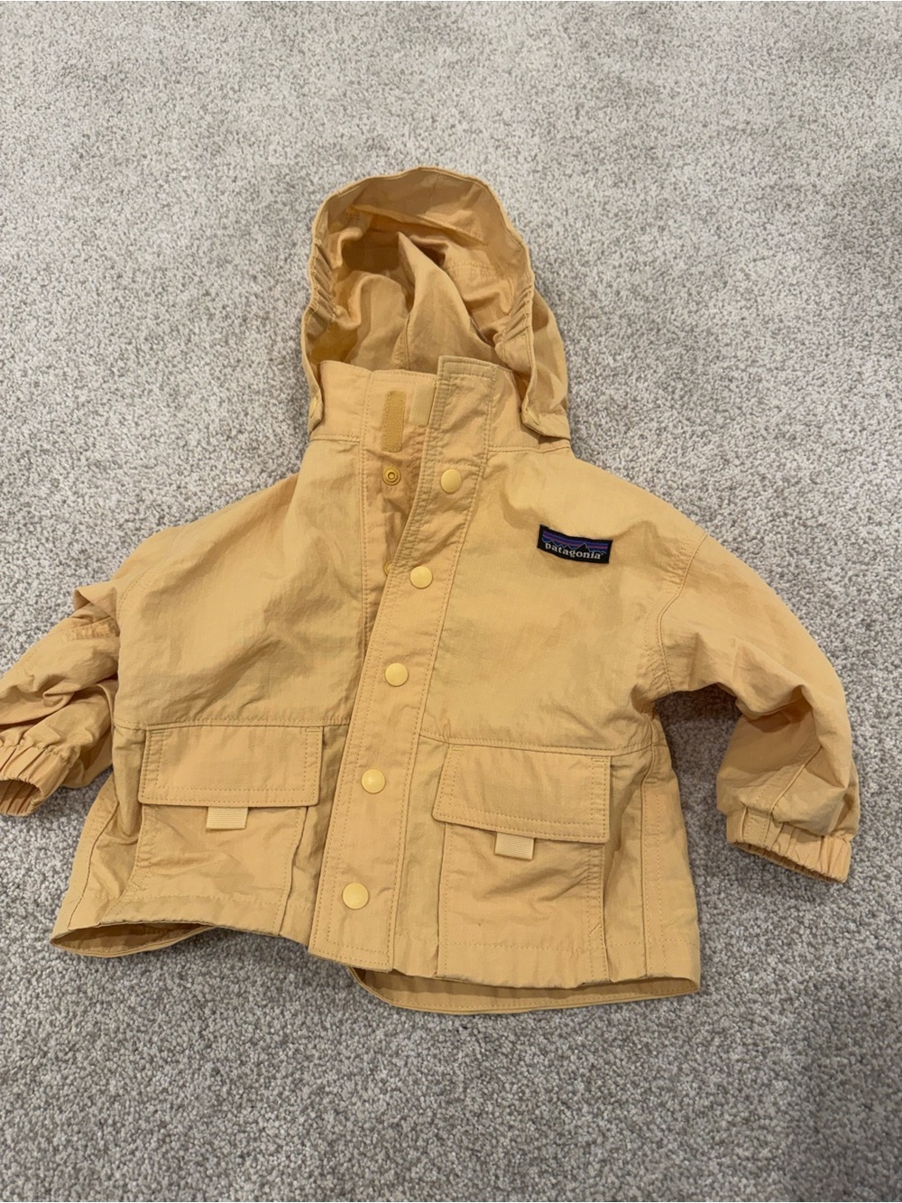 Patagonia Kids Hooded Rain Jacket in Mustard
